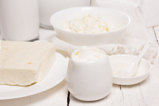 fresh sour cream and quark