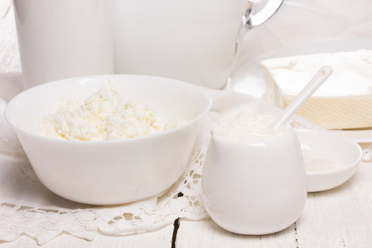 fresh sour cream and quark