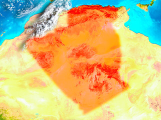 Algeria in red on Earth