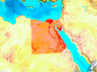 Egypt in red on Earth