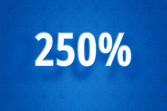 Technologie Design Illustration mit zweihundertf&uuml;nfzig Prozent - 250% Zahl auf blauem Hintergrund