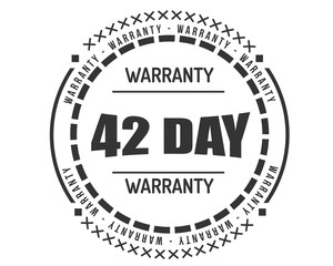 42 day warranty icon vintage rubber stamp guarantee