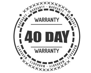 40 day warranty icon vintage rubber stamp guarantee