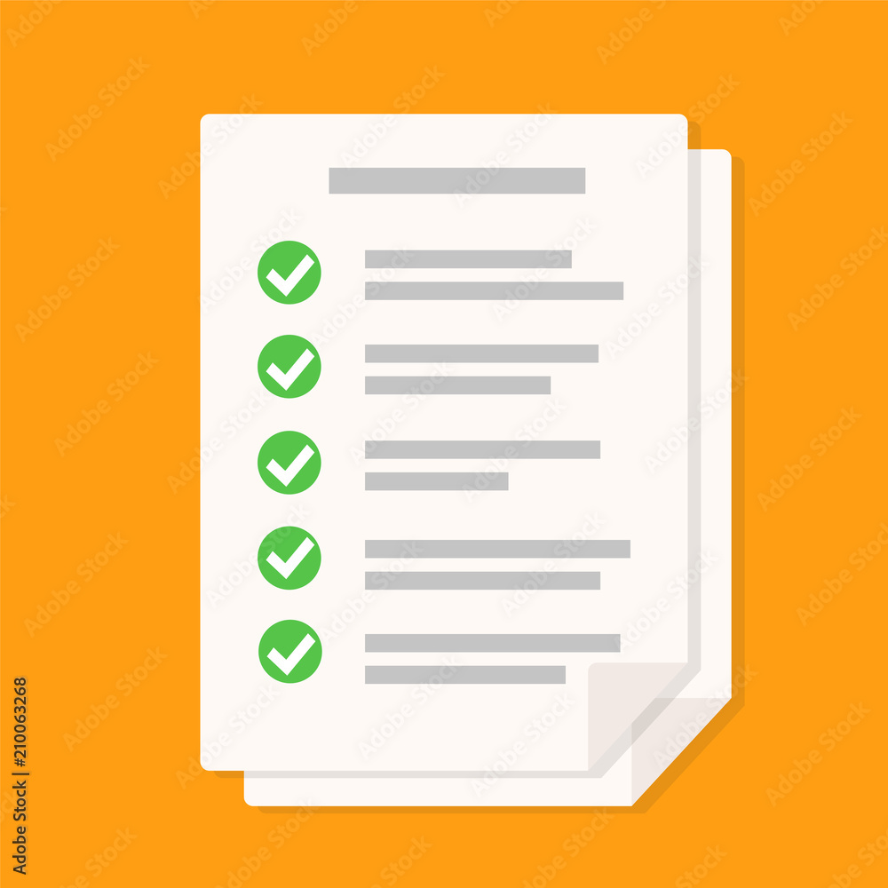 Poster documents icon. stack of paper sheets. confirmed or approved document. flat illustration isolated on