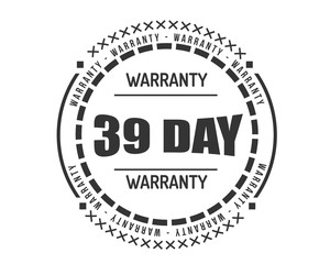 39 day warranty icon vintage rubber stamp guarantee