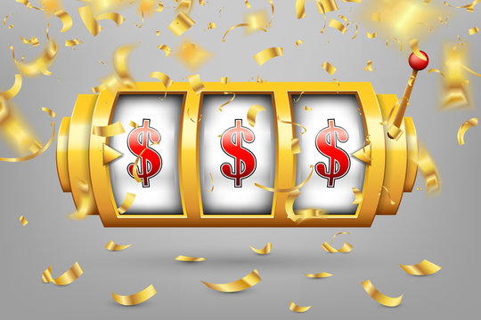 Creative Vector Illustration Of 3d Gambling Reel, Casino Slot Machine Isolated On Transparent Background. Art Design. Concept Abstract Graphic Element - One Arm Bandit, Lucky Symbol, Big Win, 777