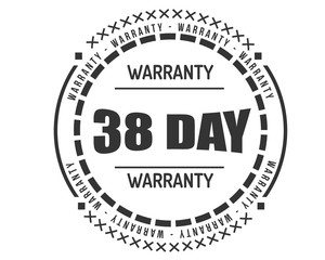 38 day warranty icon vintage rubber stamp guarantee