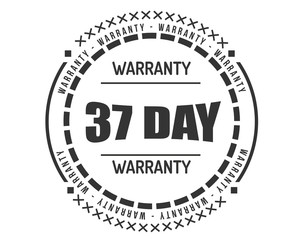 37 day warranty icon vintage rubber stamp guarantee