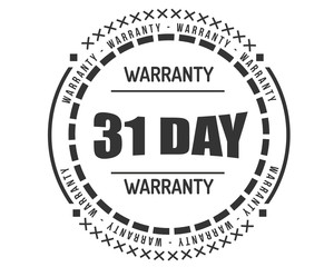 31 day warranty icon vintage rubber stamp guarantee
