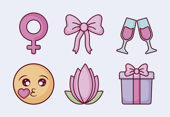 icon set of online dating over gray background, colorful design.  vector illustration