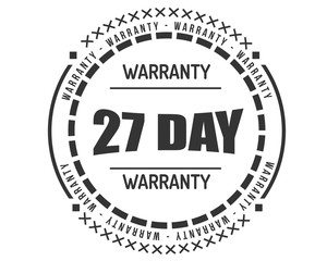 27 day warranty icon vintage rubber stamp guarantee