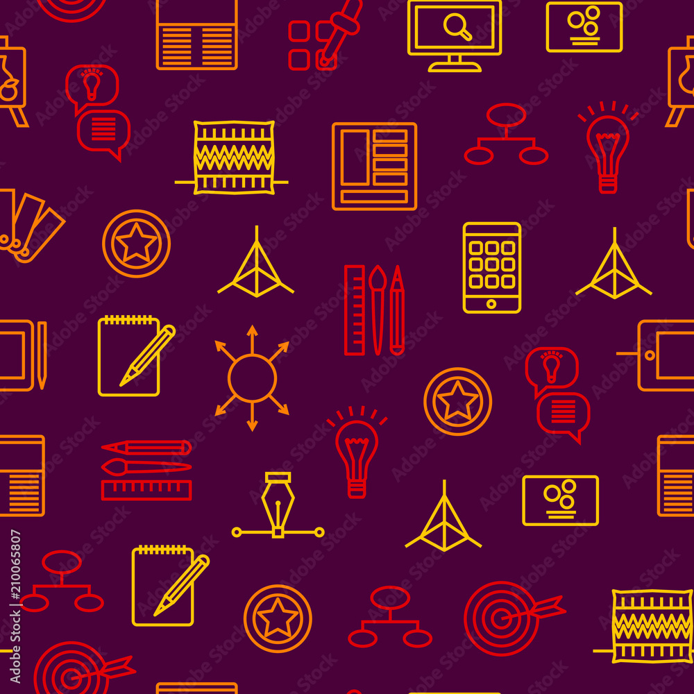 Poster design thinking signs seamless pattern background. vector