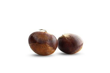 fresh chestnuts isolated on white background
