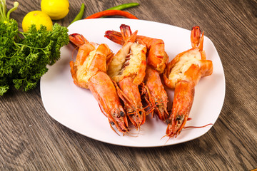 Grilled tiger prawn