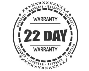 22 day warranty icon vintage rubber stamp guarantee