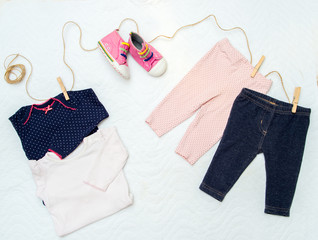 set of clothes for a newborn baby.