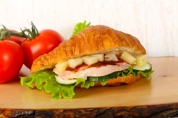 Croissant with chicken