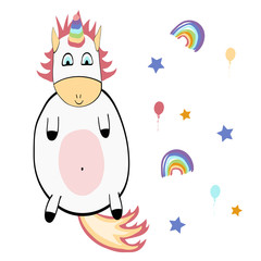 flying unicorn vector