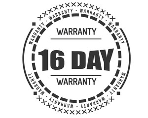 16 day warranty icon vintage rubber stamp guarantee