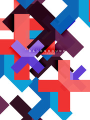 Multicolored abstract geometric shapes, geometry background for web banner