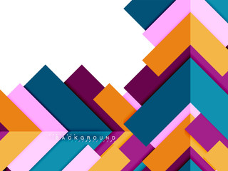 Multicolored abstract geometric shapes, geometry background for web banner