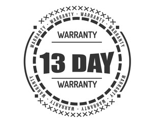 13 day warranty icon vintage rubber stamp guarantee