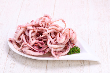 Marinated squid tentackle