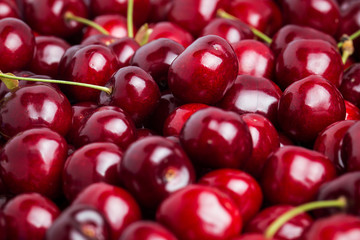 Ripe juicy cherry close-up. Without background, texture