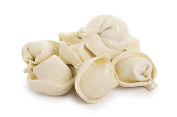 Frozen dumplings meat on a white background isolation