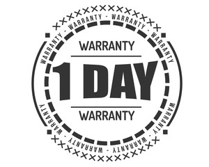 1 day warranty icon vintage rubber stamp guarantee
