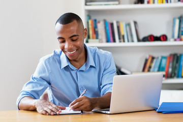 African american man planning activities