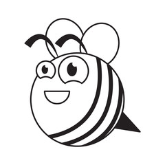 honey bee, cartoon character,vector image, flat design