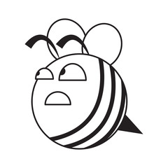honey bee, cartoon character,vector image, flat design