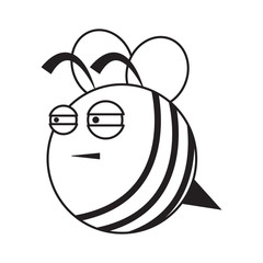 honey bee, cartoon character,vector image, flat design
