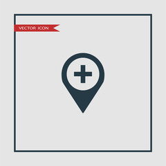 Obraz premium hospital location vector icon illustration
