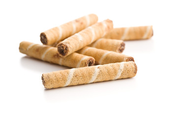 Sweet chocolate waffle rolls.