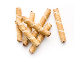 Sweet chocolate waffle rolls.