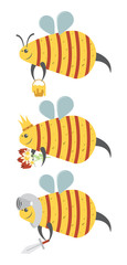 honey bee, cartoon character,vector image, flat design