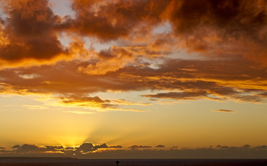 Sunrise over Mounts Bay, Cornwall, England, UK.
