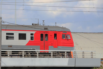 first wagon with a suburban electric train cabin