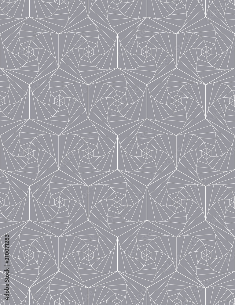Poster abstract seamless pattern of hexagons. optical illusion of rotation.