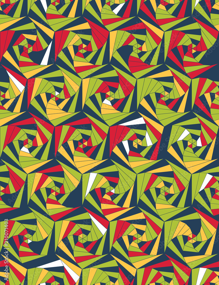 Poster seamless pattern from geometric shapes. optical illusion of motion.