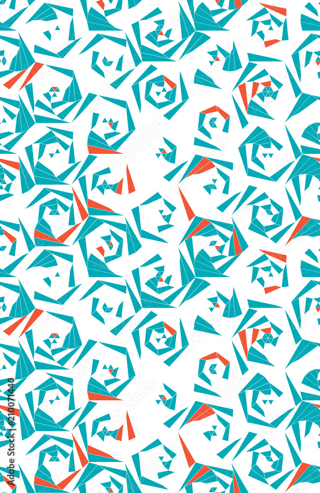 Poster seamless pattern from geometric shapes. optical illusion of motion.