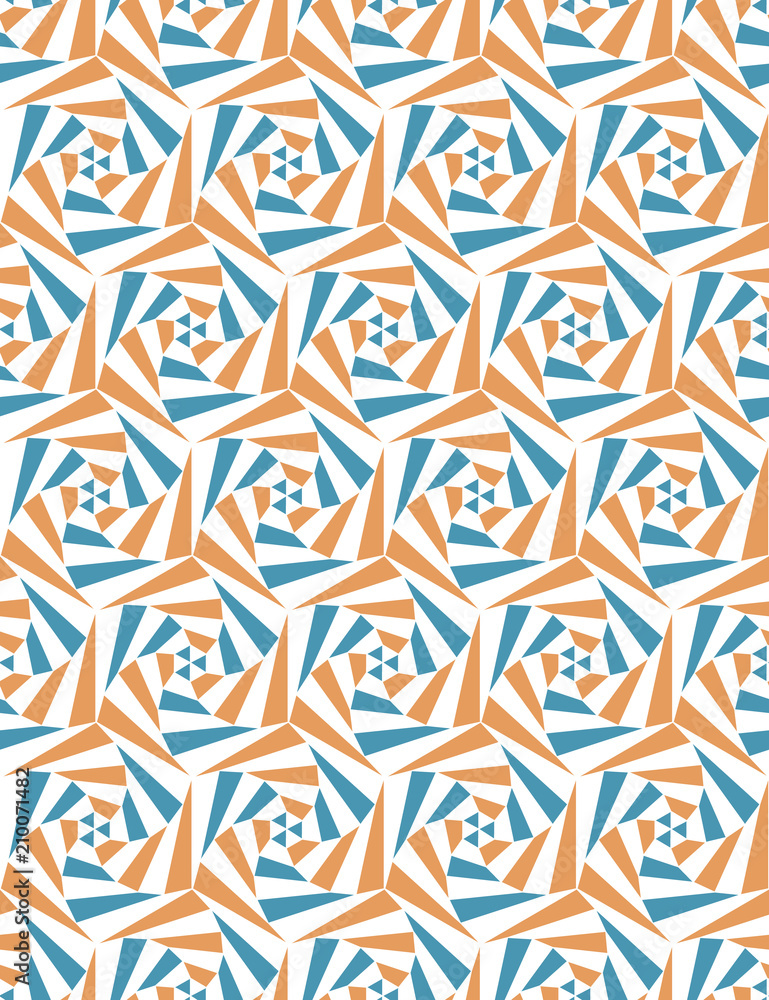 Poster seamless pattern from geometric shapes. optical illusion of motion.