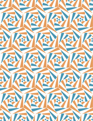 Seamless pattern from geometric shapes. Optical illusion of motion.