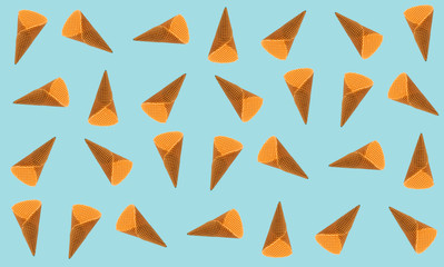 Ice cream cones as seamless pattern background