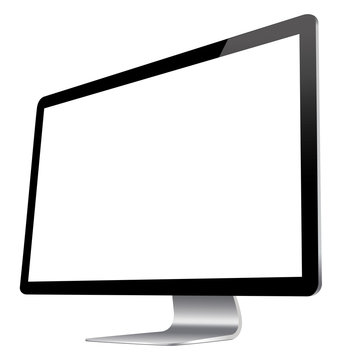 Realistic Monitor. Computer. Vector illustration