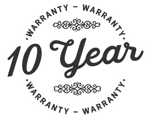 10 years warranty icon vintage rubber stamp guarantee