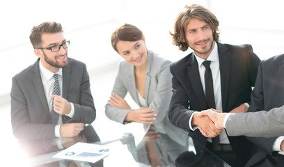 Fototapeta premium handshake partners at a business meeting