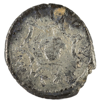 Roman Republic Coin. Ancient Roman silver denarius of the family Cordia. Reverse.